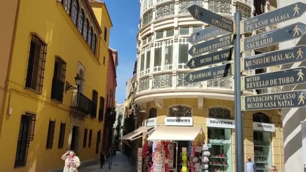 Signpost All Tourist Attractions Malaga Popular Museums Other Attractions Written — 비디오