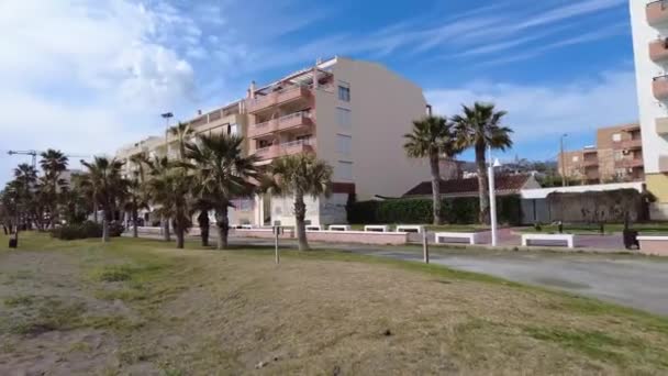 View Beach Rincon Victoria South Coast Spain Dark Sand Beach — Vídeos de Stock