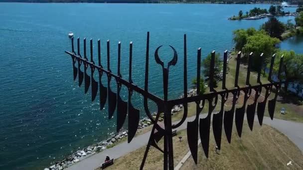 Spirit Catcher Downtown Barrie Ontario Lake Simcoe Beautiful Summer Day — Vídeos de Stock