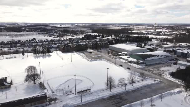 Sporting Recreational Centre Centennial Park Virgil Ontario Aerial — Stockvideo