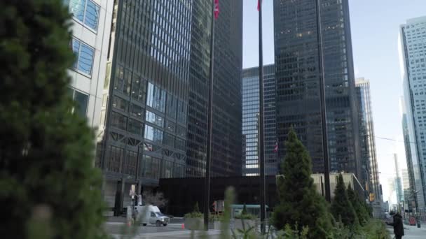Modern Architecture Office Buildings Downtown Toronto Financial District — Vídeo de Stock