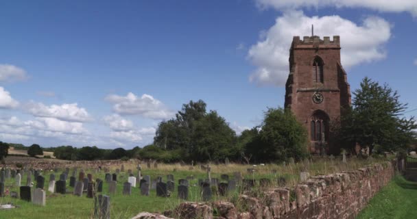 Old Brick Church Aged Cemetery — Video Stock