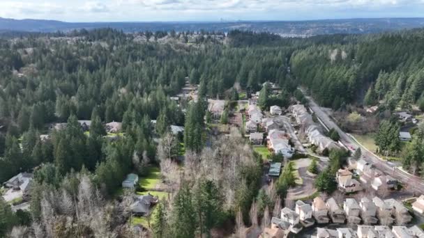 Cinematic Aerial Drone Dolly Shot Sammamish Saxony Inglewood Upscale Affluent — Vídeo de Stock
