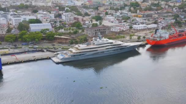 Yate Lujo Oligarca Ruso Puerto Don Diego República Dominicana — Vídeo de stock