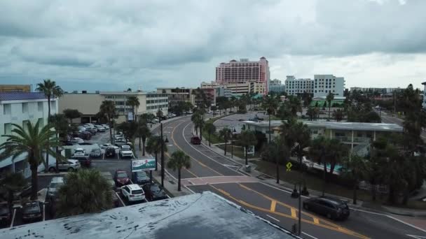 Clearwater Florida Hyatt Regency Highway Pink Aerial Cloudy Parking Lots — Stok video