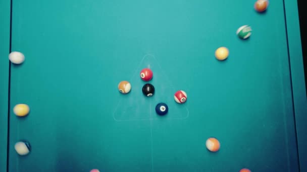 Break Billiard Pool Table Shot — Stockvideo