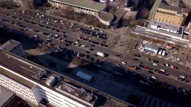 Drone Flight Campus Technical University Berlin View Tiergarten Bahnhof Zoo — Vídeos de Stock