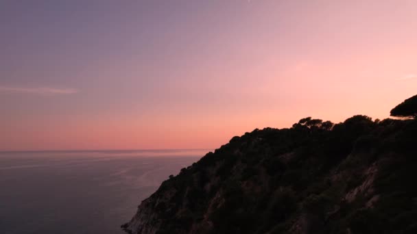 Longo Costa Silhueta Costa Brava Lado Mar Mediterrâneo Com Céu — Vídeo de Stock