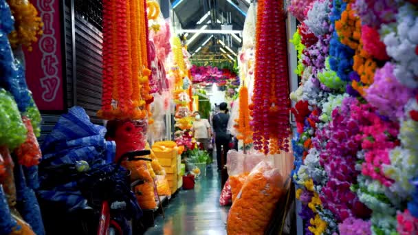 Colorful Aisle Bangkok Market — Stok video