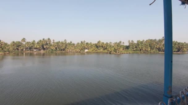 Riverbanks Alappuzha India Vista Lateral Desde Barco — Vídeos de Stock