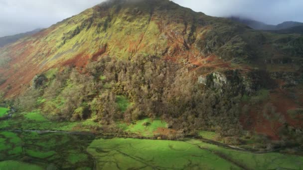 Paysage Montagne Vent Dans Parc National Snowdonia Pays Galles Aérien — Video