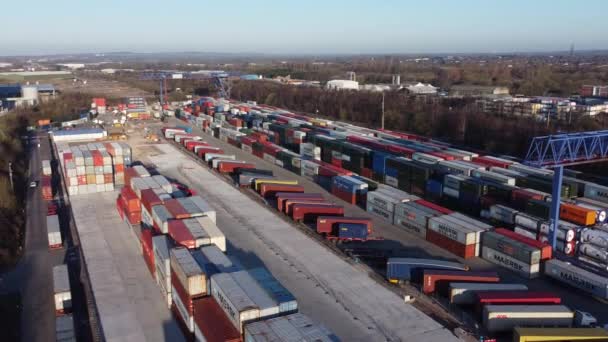 Scheepvaart Container Kraan Lift Lossen Zware Lading Export Krat Containers — Stockvideo