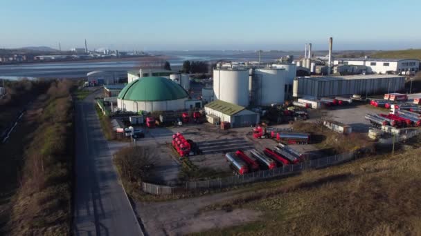 Planta Refinería Agroindustria Combustibles Biológicos Vista Aérea Industrial Global Fábrica — Vídeo de stock