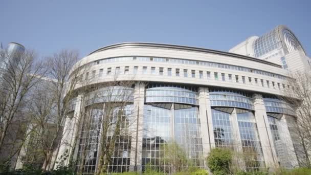 Panning Shot European Parliament Brussels Legislative Chamber European Union — Stockvideo