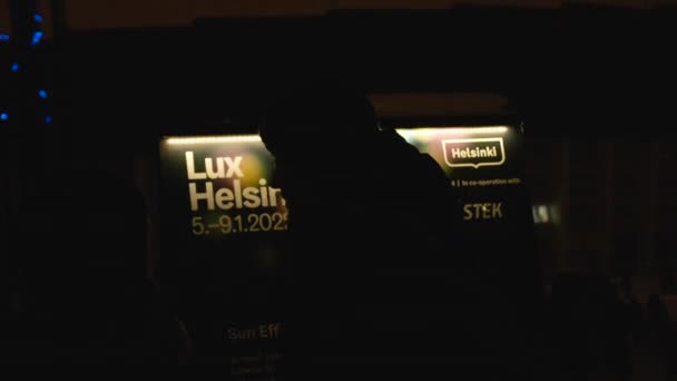 Finlandiya Nın Başkenti Helsinki Düzenlenen 2022 Sayılı Lux Helsinki Işık — Stok video