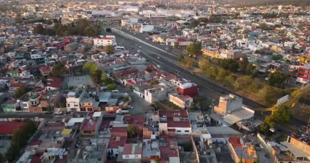 Drone Survole Morelia Mexique Coucher Soleil Drone Volant Avant Haut — Video