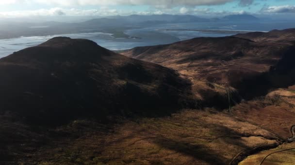 Slieve Mish Dağları Kerry Rlanda Mart 2022 Drone Batıya Bakan — Stok video