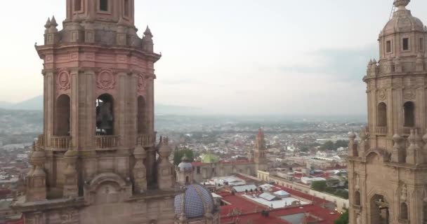 Drone Survole Morelia Mexique Lever Soleil Drone Panoramique Juste Côté — Video
