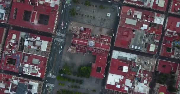 Drone Flyger Över Morelia Michoacan Mexiko Vid Soluppgången Drönaren Snurrar — Stockvideo