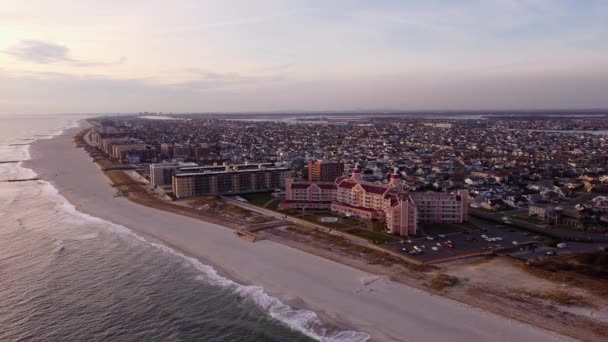 Sunset Aerial View Lido Beach Residential Area Long Island New — 비디오