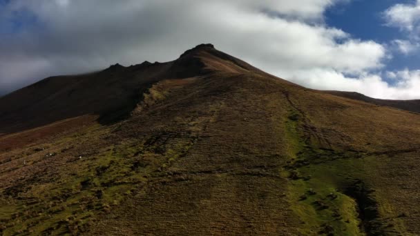 Slieve Mish Mountains Kerry Ireland March 2022 Drone Ascends While — Video Stock