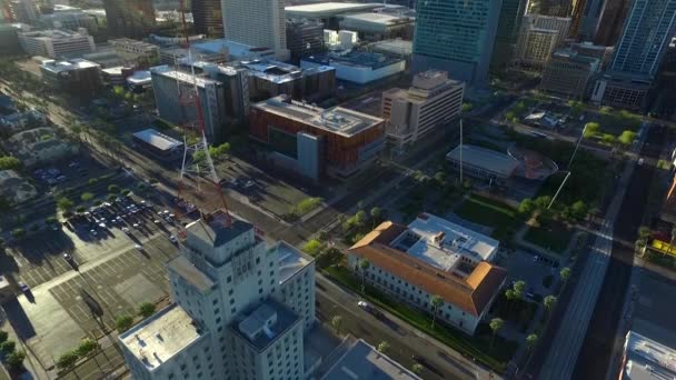 Rising Aerial View Cell Tower Phoenix Downtown Area — 비디오