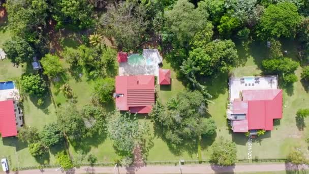 Luxurious Villas Pool Surrounded Nature Comatillo Bayaguana Dominican Republic Aerial — Vídeo de Stock