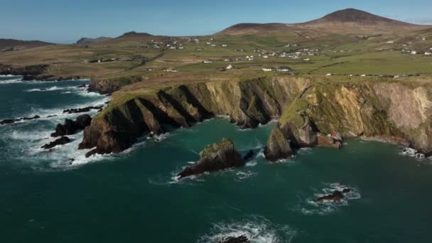 Slea Head Kerry Rlanda Mart 2022 Drone Kuzey Atlantik Okyanusu — Stok video