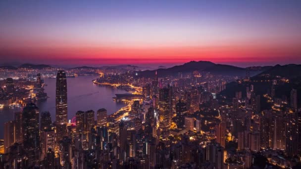 Cidade Porto Hong Kong Com Time Lapse — Vídeo de Stock