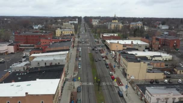 Canandaigua New York Main Street Och Tingshuset — Stockvideo