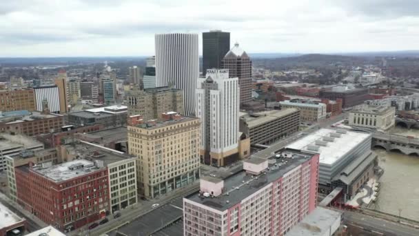 Rochester New York Aerial Pan Left Right — Vídeo de Stock