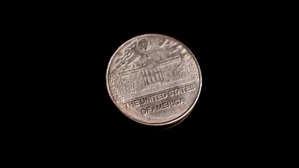 Old One Dollar Silver Coin United States America Close — Stock video