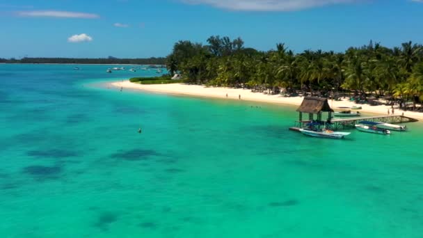 Mauritius Trou Aux Biches Volo Sopra Mare Bellissima Spiaggia Mauritian — Video Stock