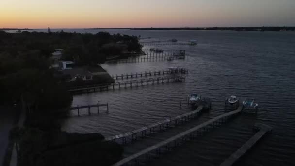 Der Bootsstil Bei Sonnenuntergang Dem Wunderschönen Clip Aus Bradenton Florida — Stockvideo