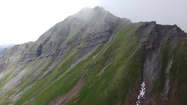 Drone Shot Revealing Dark Mountain Clouds — Video Stock