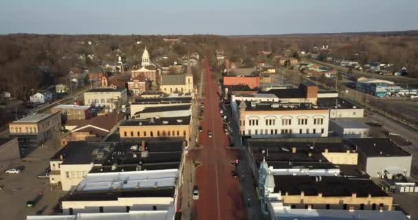 Downtown Ionia Michigan Skyline Avec Drone Vidéo Aller Avant — Video