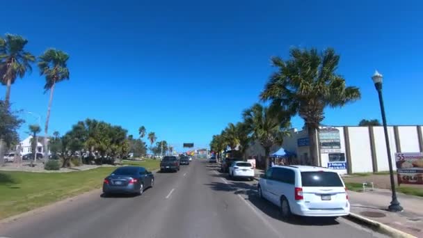 Pov Driving Laguna Madre Queen Isabella Causeway South Padre Island — Stockvideo