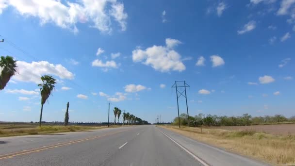 Pov Driving Rural Rio Grande Valley Military Highway Southern Texas — ストック動画