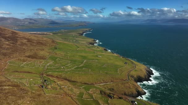 Ventry Kerry Ireland March 2022 Drone Pushes East Ancient Rugged — Video Stock