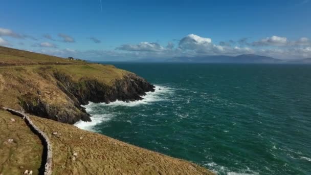 Ventry Kerry Ireland March 2022 Drone Pushes East Dingle Way — Video Stock