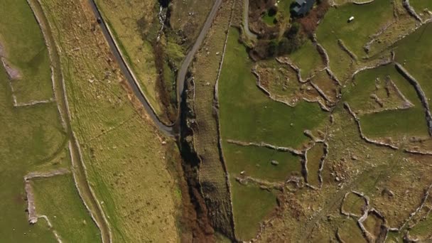 Ventry Kerry Irland Mars 2022 Drone Fågelperspektiv Skjuter Över Oländig — Stockvideo