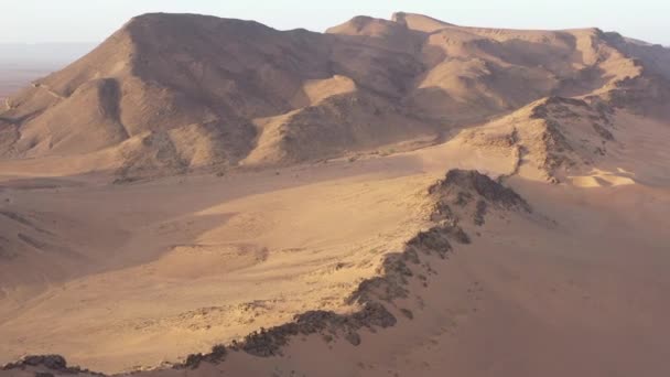 Mountains Sandy Desert Zagora Morocco Aerial Forward — Video