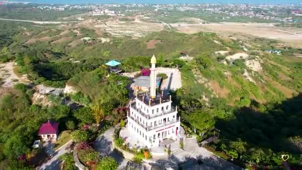 Aerial View Hilly Area Tondo Village Palu Bay Located Central — Stock Video