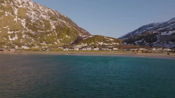 Kustvisserij Dorp Grotfjord Noord Noorwegen Luchtvaart — Stockvideo