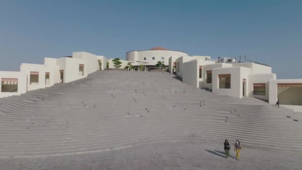 Push Staircase Drone Shot Katara Qatar — Video Stock