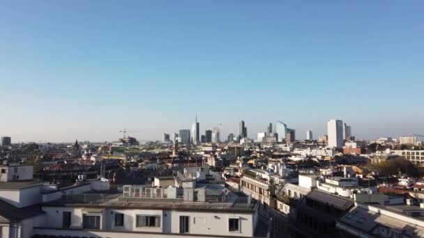 Panoramic 180 Degrees Wide Shot Milan Italy Central Area Citylife — Vídeo de Stock