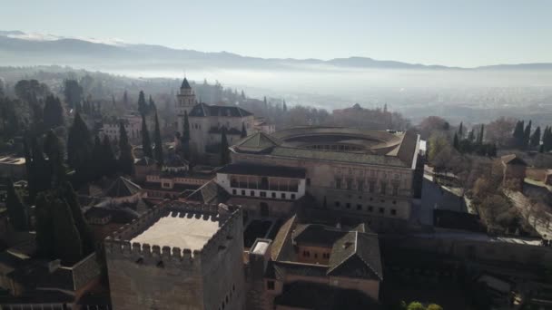 Alhambra Complex Palace Fortress Granada Spain Famous Islamic Architecture — Wideo stockowe