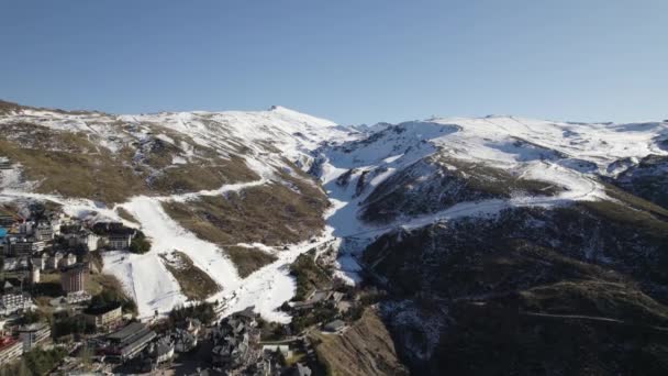 Panoramic Aerial View Popular Spanish Ski Resort Granada — Vídeos de Stock