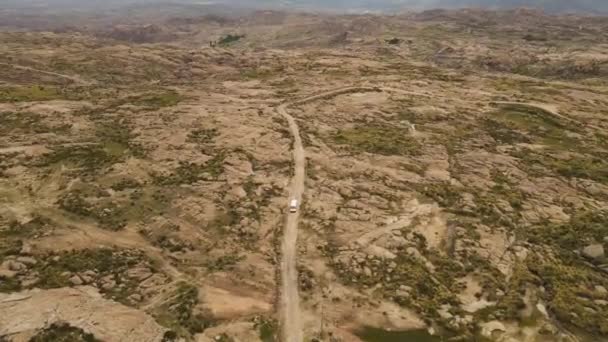 Tourist Tour Van Driving Highland Rural Dirt Road Cordoba Argentina — Video Stock