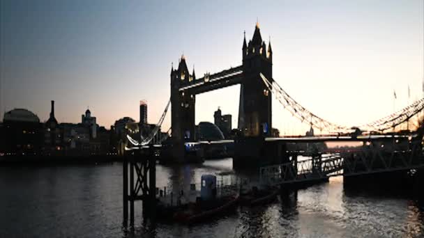 Sunset Tower Bridge London United Kingdom — Vídeos de Stock